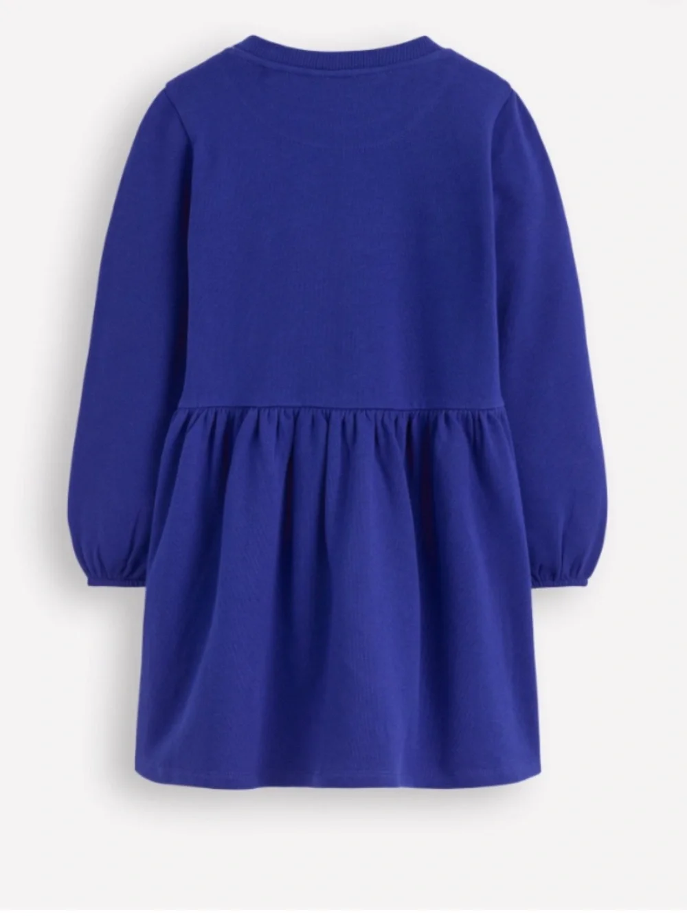 Mini Boden - Sapphire Blue Flowers Appliqué Sweatshirt Dress, Size 8-9y